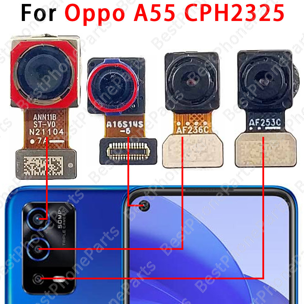 Camera Trước Và Sau Cho Oppo A55 CPH2325 50MP Camera Đối Mặt Chính 2MP Macro 2MP Độ Sâu Mô Đun Cáp M