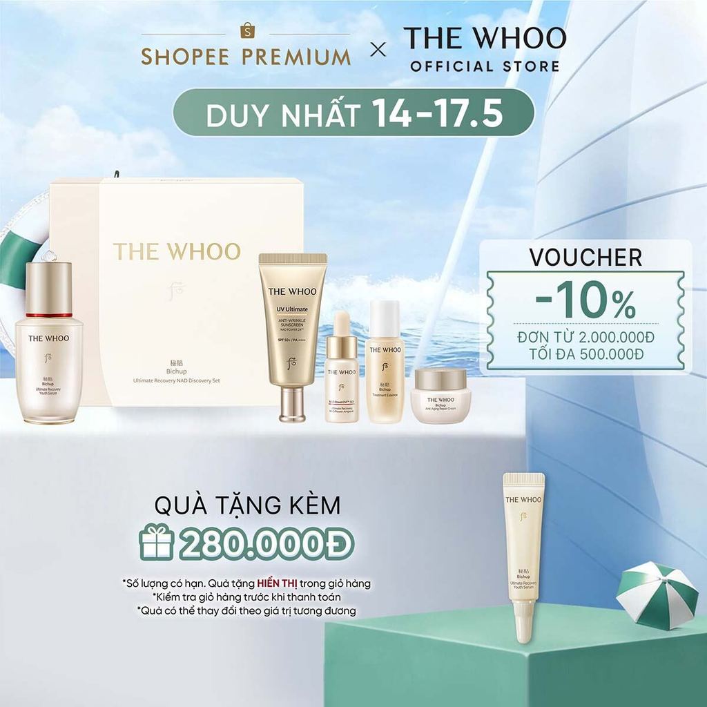 [THE WHOO OFFICIAL] [ĐỘC QUYỀN SHOPEE PREMIUM] Bộ tinh chất tự sinh chống lão hóa Bichup Ultimate Recovery Youth Serum