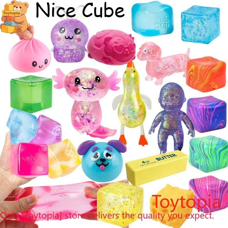 Nice Cube Fidget Squishies Quả bóng căng thẳng, Ice Cube Squishy Slow Rise, Squishies Ice Bóp Ball, 