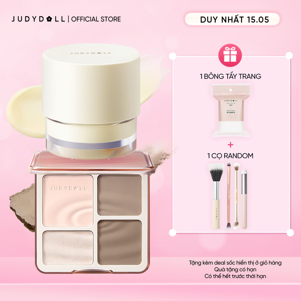 Combo Bảng Phấn Tạo Khối Bắt Sáng Kem Lót JUDYDOLL