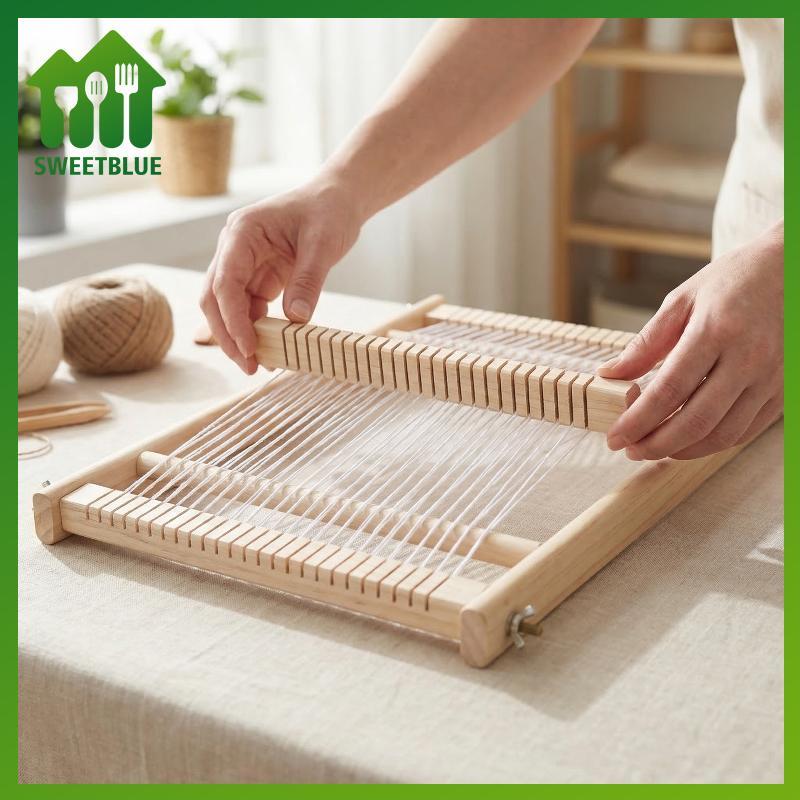 SWEET Gỗ Dệt Loom Set Cho Trẻ Em DIY Tấm Thảm Khung Huddle Bar Người Mới Bắt Đầu Thủ Công Handmade Q