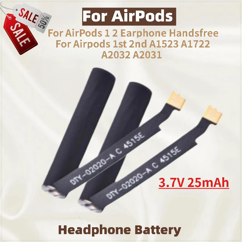 A1523 A172 A2032 A2031 Pin Thay Thế 3.7V 25mAh Cho Airpods 1st 2nd Một Cặp Cho Air Pods 1 2 Tai Nghe