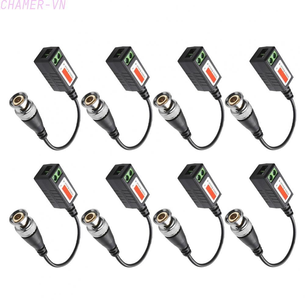 【CHAMER】4 Pairs 4K 8MP HD Passive Video Balun Connector CCTV BNC Video Balun Transceiver【HomeLiving】