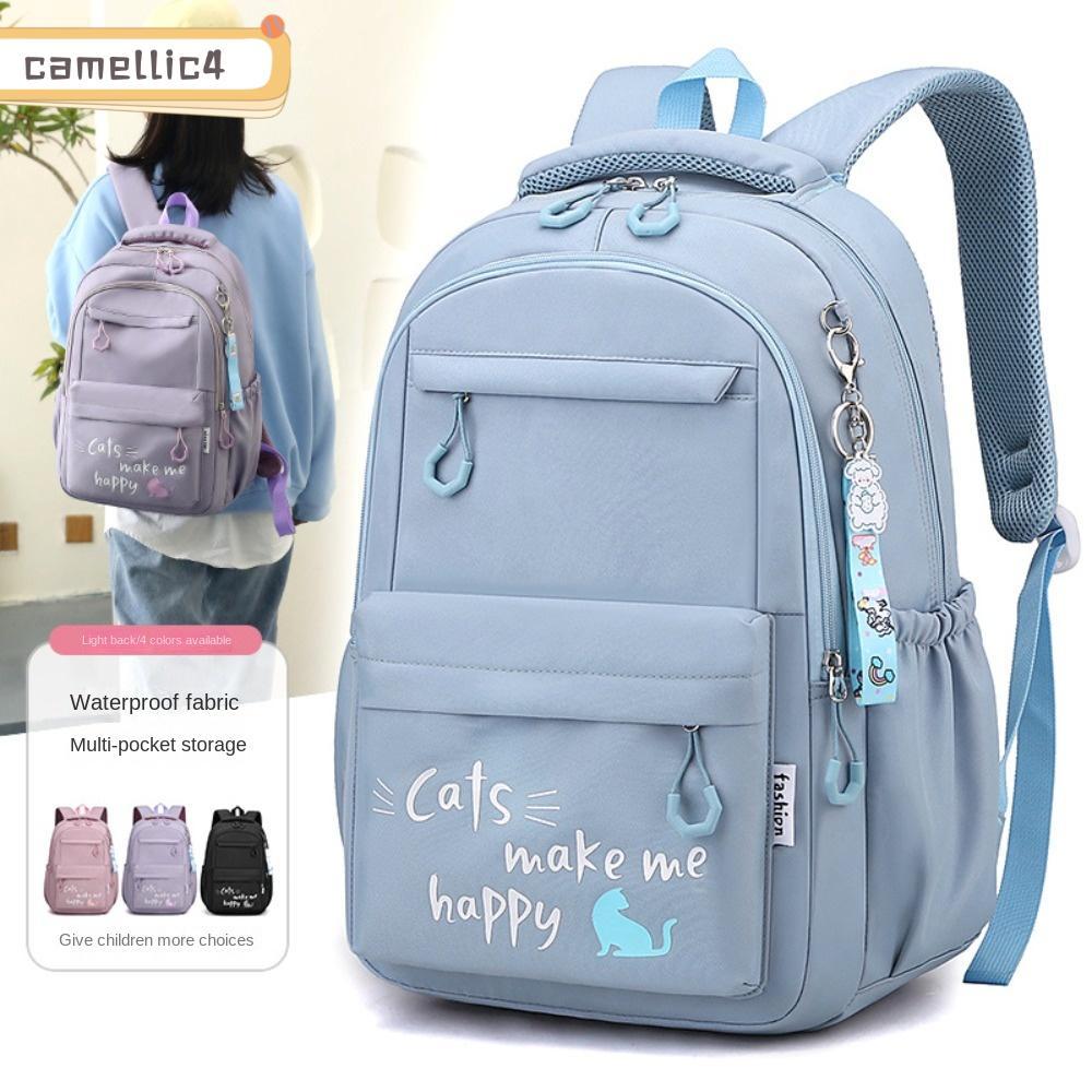Ba lô đi học ICAMELLI, Túi đi học nhẹ dung tích lớn, Chất liệu Nylon chống thấm nước dễ thương Ba lô