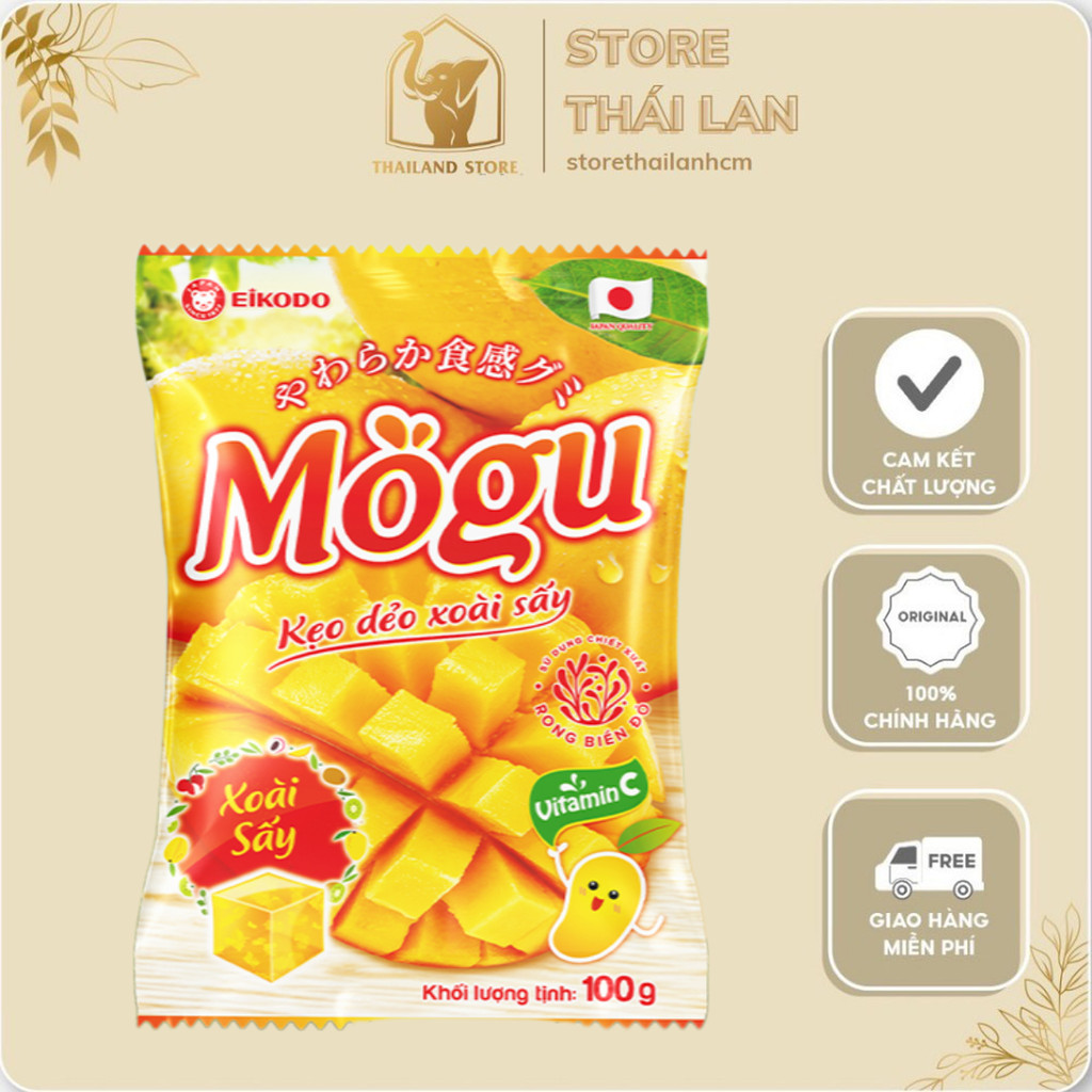 Kẹo Dẻo Mogu Xoài Sấy 100g – Hương Vị Xoài Sấy Tự Nhiên, Dẻo Mềm – Eikodo Việt Nam