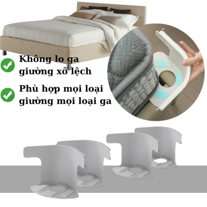 Đồ Kẹp Ga Giường/Set 4 Kẹp Ga Giường/Nẹp Cố Định Ga Giường/Miếng Cố Định Ga Giường, Phù Hợp Mọi Loại