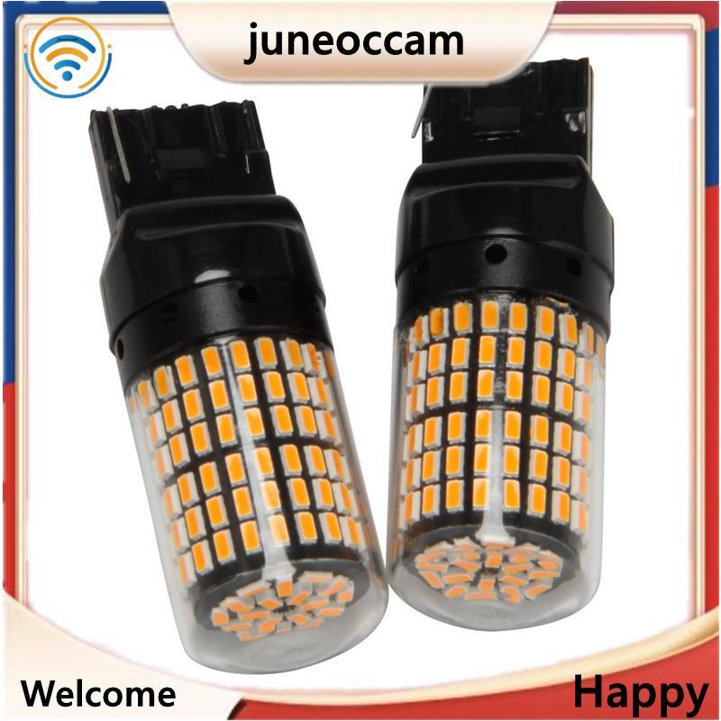 [juneoccam] 2 Chiếc Canbus T20 7440 W21W Wy21W 144-Smd Đèn Ngược Bật Tín Hiệu Lỗi Miễn Phí Không Có 