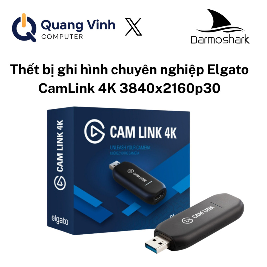 Thết bị ghi hình chuyên nghiệp Elgato CamLink 4K hỗ trợ độ phân giải 3840x2160p30