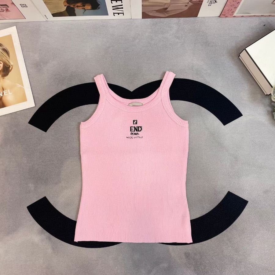 FENDI2306 Áo yếm dệt kim thêu chữ phong cách mới dành cho nữ