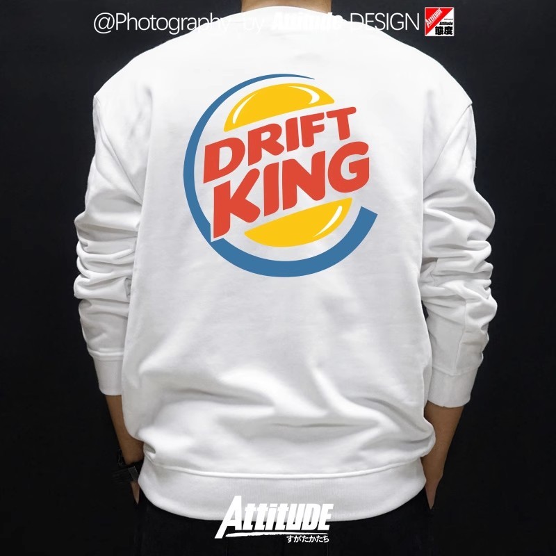 Áo cổ tròn phong cách JDM retro, Inspired by Burger King | Drifting Paradise Style