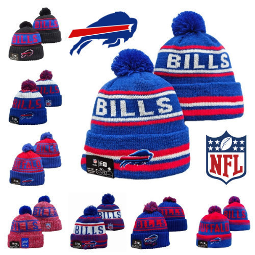 Đội NFL Buffalo Bills - Mũ len ấm áp màu xanh, đỏ, đen