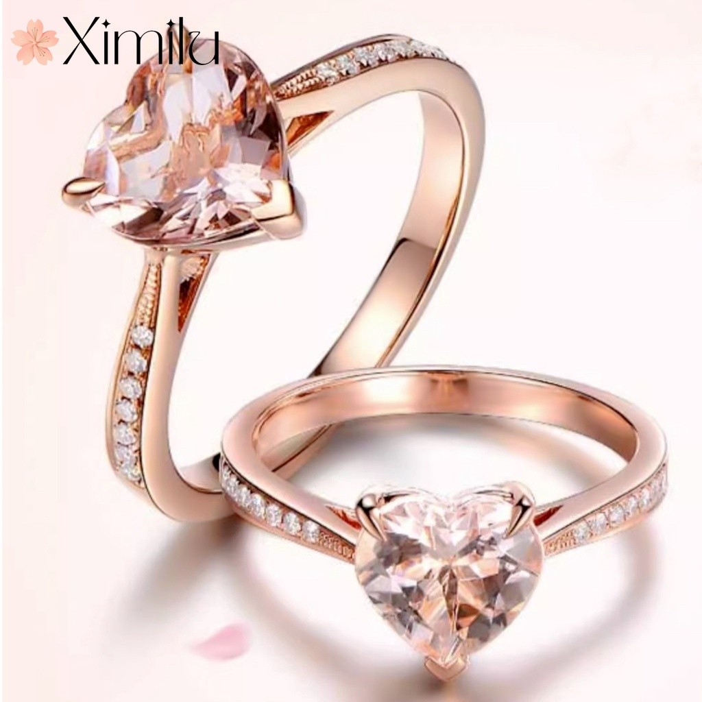 Nhẫn Vàng Nữ Phong Cách Mới Với đá Champagne Morganite