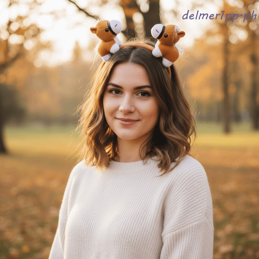 DELMERHOME Vòng Tóc Ngựa, Phim Hoạt Hình Linh Vật Đầu Năm Mới, Mũ Pony Dễ Thương May Mắn Sang Trọng 