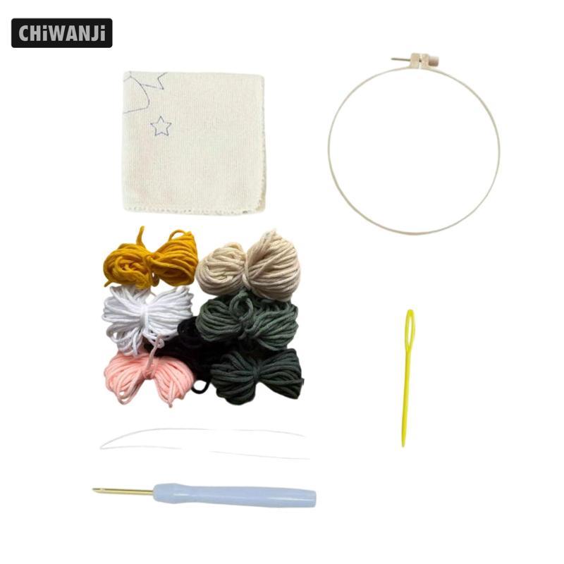 CHiWANji Punch Needle Kit Cừu Đáng Yêu DIY Punch Needle Tool Set Bộ Thêu Starter Kit