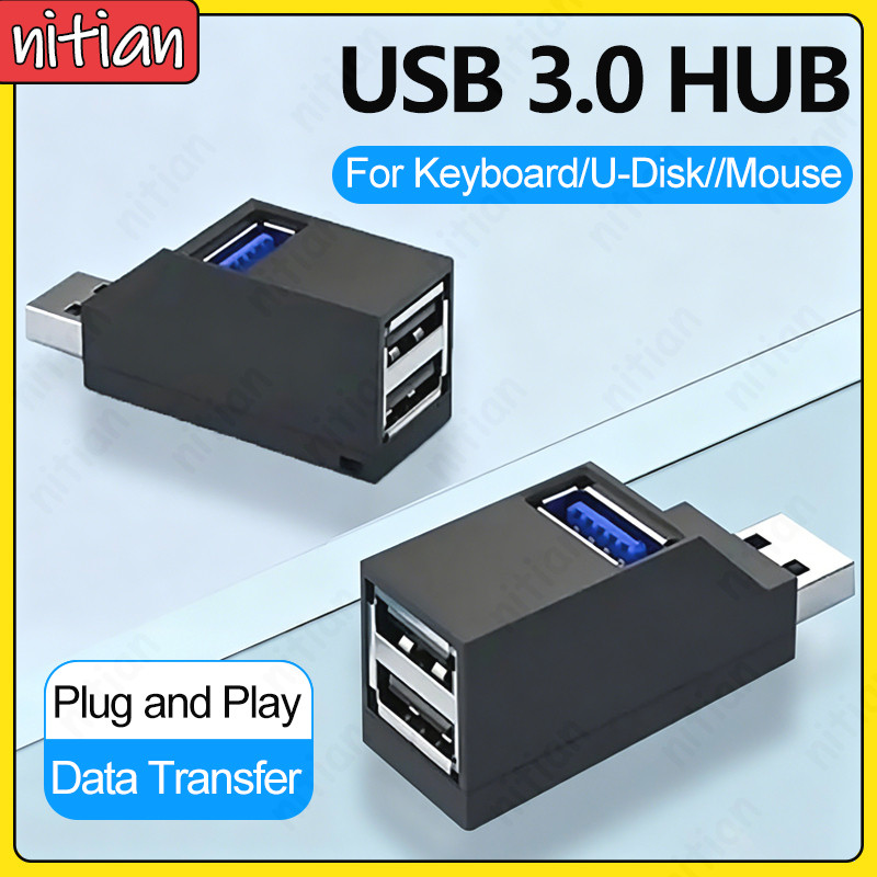 Bộ mở rộng HUB đa cổng USB3.0 Bộ chia USB Mini 3 trong 1 Bộ kết nối trạm sạc USB di động USB2.0 Bộ c