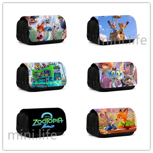 Zootopia2 Hộp Đựng Phim Crazy Animal City 2 Hai Lớp Flip Pencil Case Trẻ Em Túi Văn Phòng Phẩm Có Th