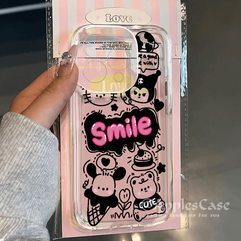 Clear Case for IPhone 17 16 15 14 13 12 11 ProMax XR 8 7Plus X XSMax Fashion Smile Phone Case