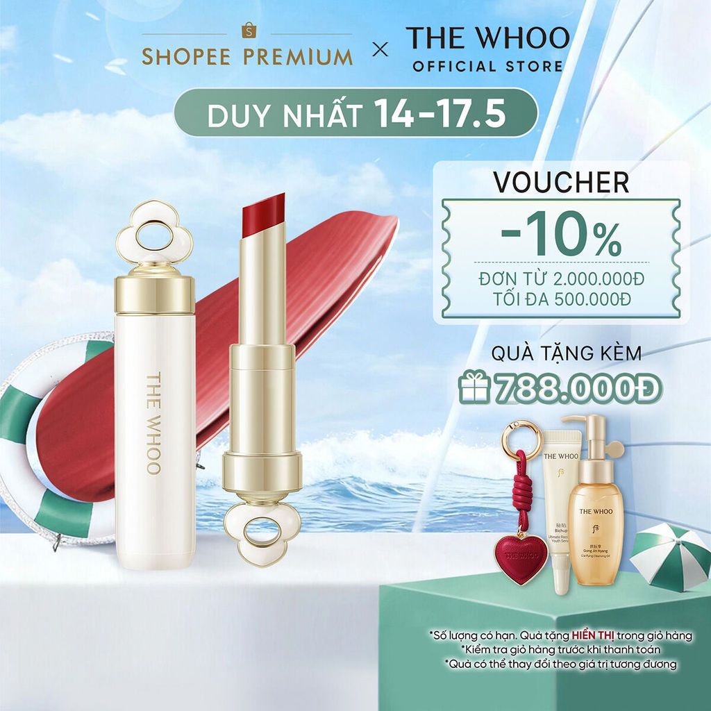 [THE WHOO OFFICIAL] Son dưỡng môi có màu, giàu dưỡng chất The Whoo Essential Lip Glow Balm 3.3gr