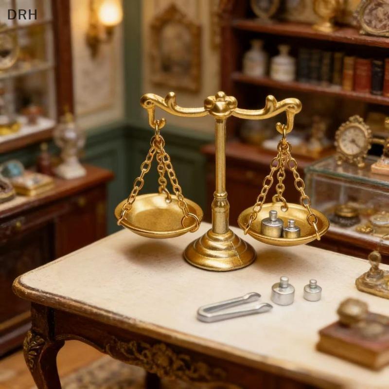 DRH 1 12 Cân Thu Nhỏ Cân Bằng Mô Hình Cho Nhà Búp Bê Cân Nhỏ Thực Tế Micro Scene Photo Prop VN