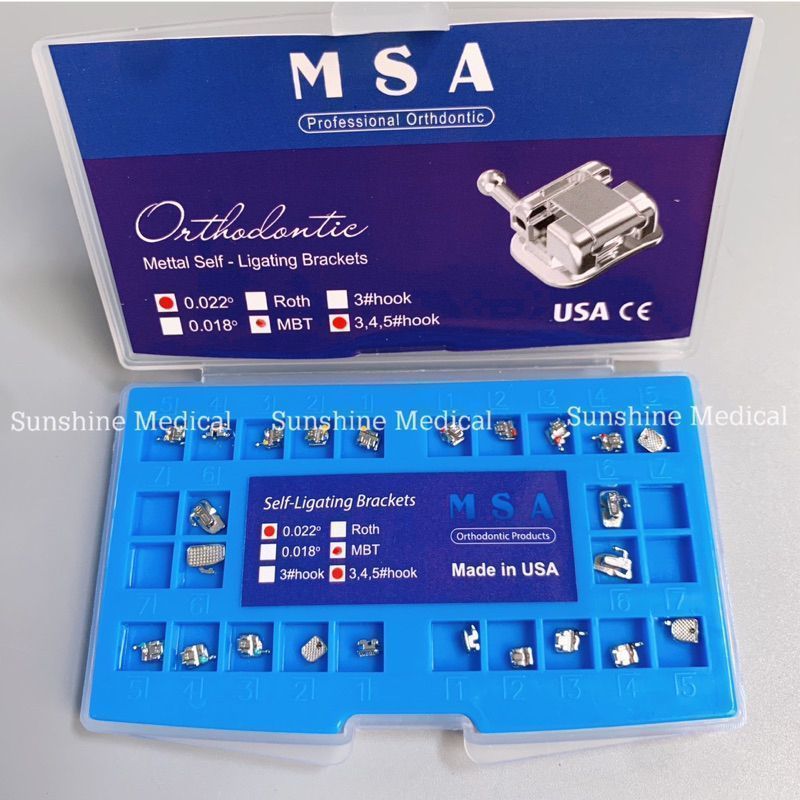 Mắc cài kim loại tự buộc, MC kim loại tự khoá , MC tự buộc slot 022 -345hooks