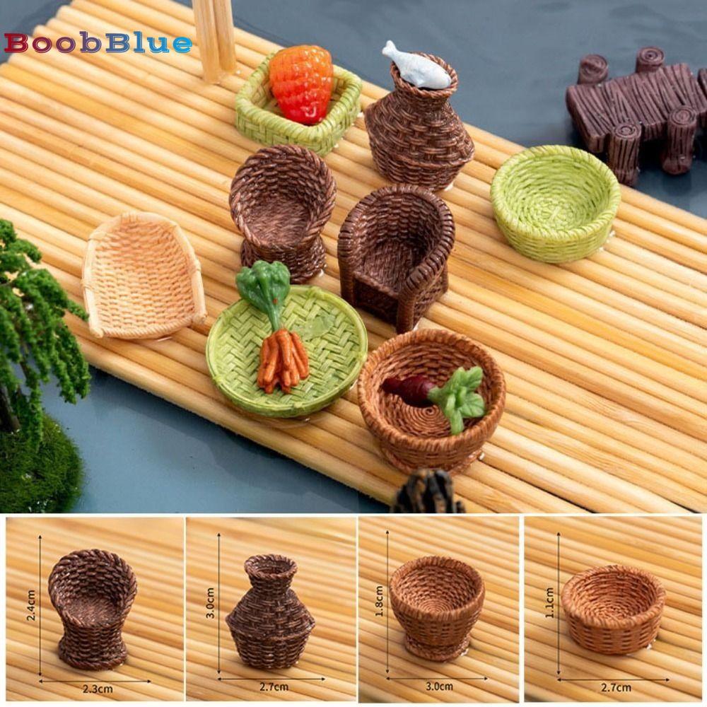 BOOBBLUE Nhà búp bê Nội thất thu nhỏ 3-4cm Đa phong cách Nhà búp bê Mini Trang trí mô phỏng'