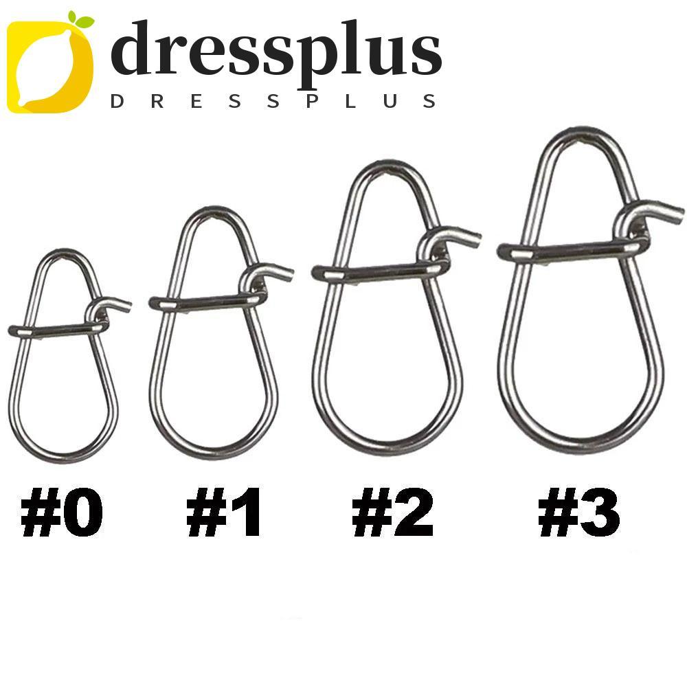 DRESSPLUS Mồi Câu Cá Kết Nối Phụ Kiện 100 Chiếc Khóa Snap Kết Nối Thép Không Gỉ 00 # -3 # Pesca Câu 