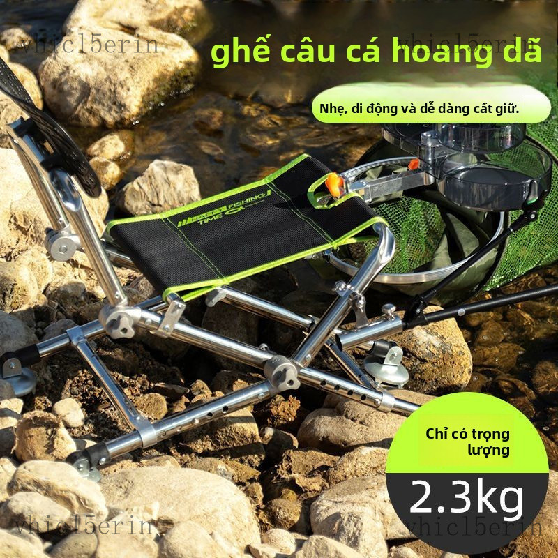 Ghế câu cáGhế câu cá gấp gọn, ghế câu cá dày dặn, ghế gấp bằng thép không gỉ, ghế câu cá địa hình si