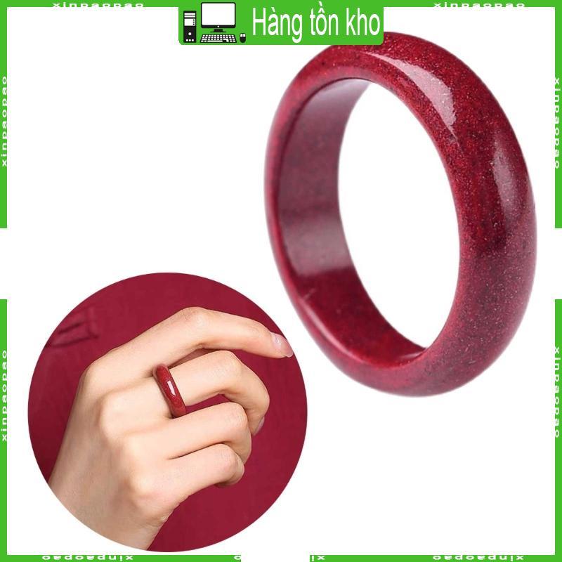 XI Tự Nhiên Nguyên Khoáng Cinnabar Nhẫn Nữ Mịn Đỏ Đồng Bằng Nhẫn Nam Trang Sức
