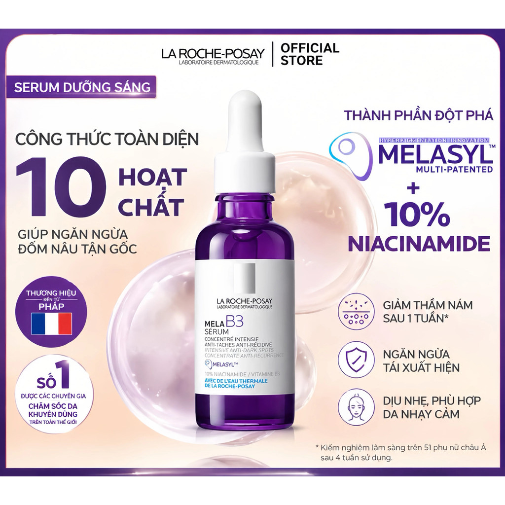 Serum La Roche-Posay Mela B3 - 30ml Giảm Thâm Nám Dưỡng Sáng Da