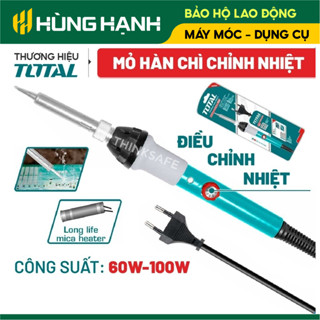  Mỏ Hàn Chì TOTAL 60W - 100W Điều Chỉnh Nhiệt Độ Đầu mỏ hàn thẳng nhọn mỏ hàn thiếc hàn linh kiện điện tử dây điện 