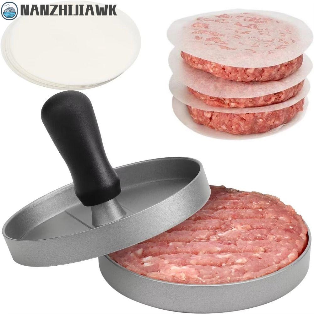 Máy ép thịt Hamburger NANZHIJIAWK, chống dính với 100 giấy tờ Patty Khuôn Hamburger, 100 giấy tờ Pat