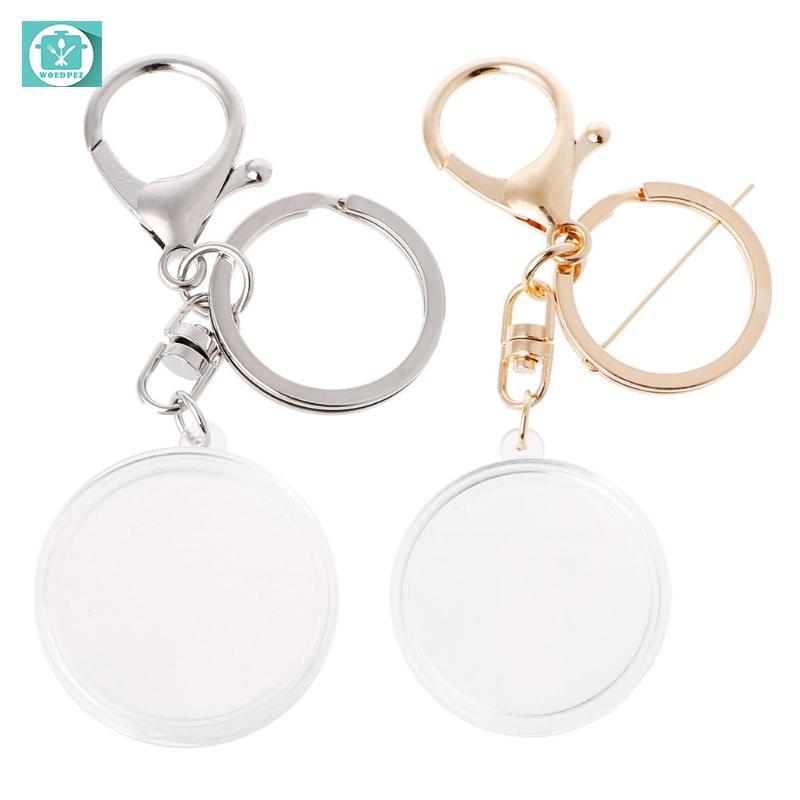 Acrylic Alloy Keychain Coin Holder with Pad Rings Keyring Stylish Bag Pendant