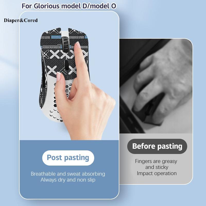 Nhãn dán băng dính chống trượt DIAPER & CORED cho chuột chơi game Model D / Model O. YTH