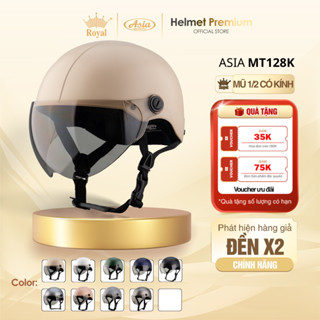 Mũ Bảo Hiểm Nửa Đầu Nam Nữ Asia MT128K Chính Hãng, Nón Bảo Hiểm 1/2 Kính Hạn Chế UV, Nhựa ABS Bền Bỉ