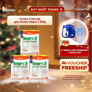  Combo 3 Sữa bột Nepro 2 900g dành cho người bệnh thận - VitaDairy 