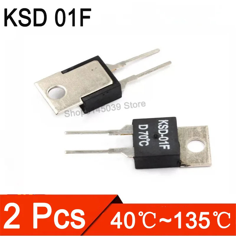 2 Chiếc KSD 01F 40-135 DegC NC Thường Đóng Không Thường Mở 1.5A Công Tắc Nhiệt Cảm Biến Nhiệt Độ Bộ 