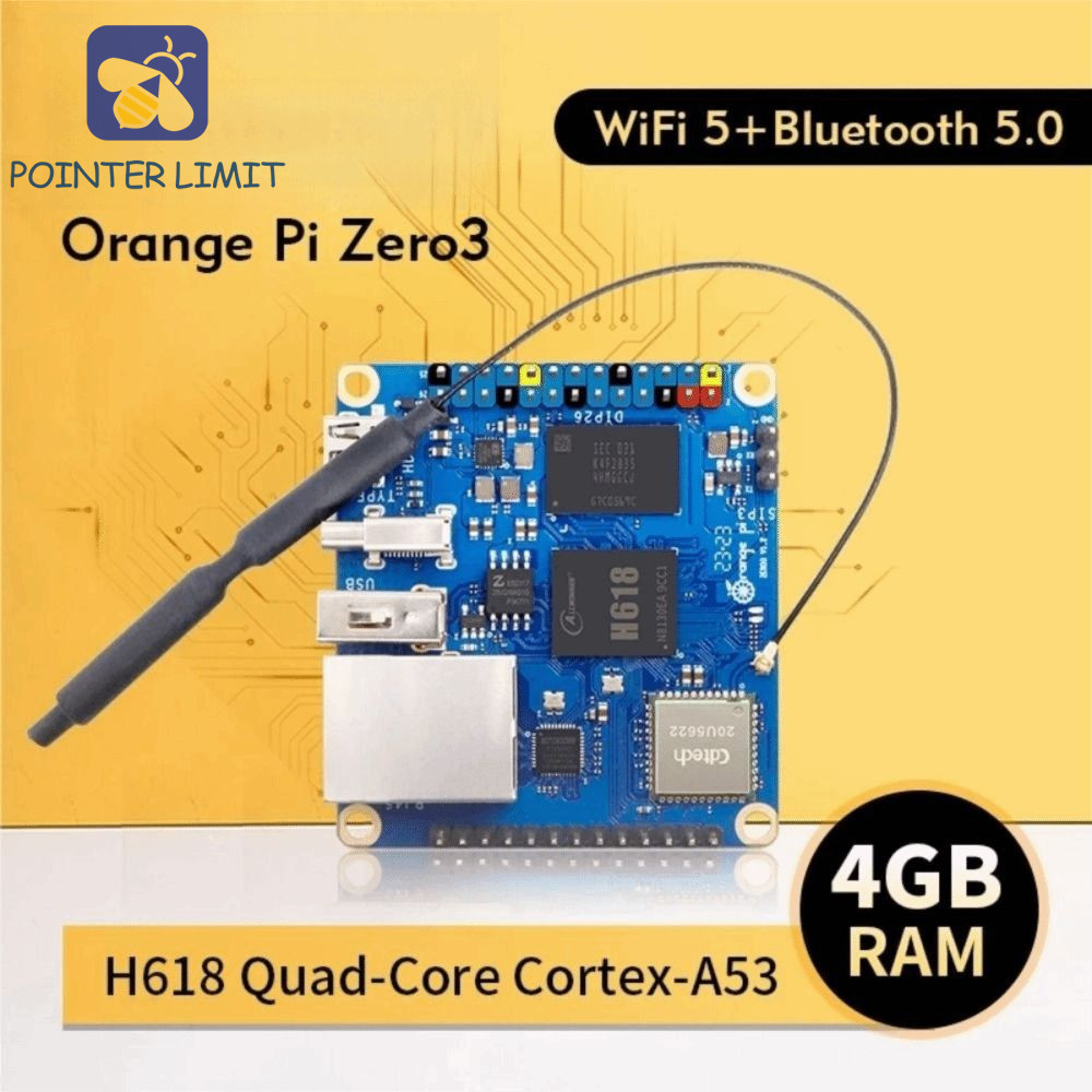Bảng phát triển giới hạn POINTER, Allwinner H618 1 / 1.5 / 2 / 4GB RAM DDR4 Orange Pi Zero 3, Bảng p