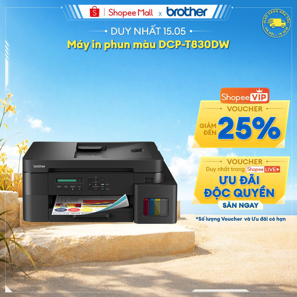 Brother DCP-T830dw - Máy In Phun Màu Đa Năng, In Ấn Tiết Kiệm