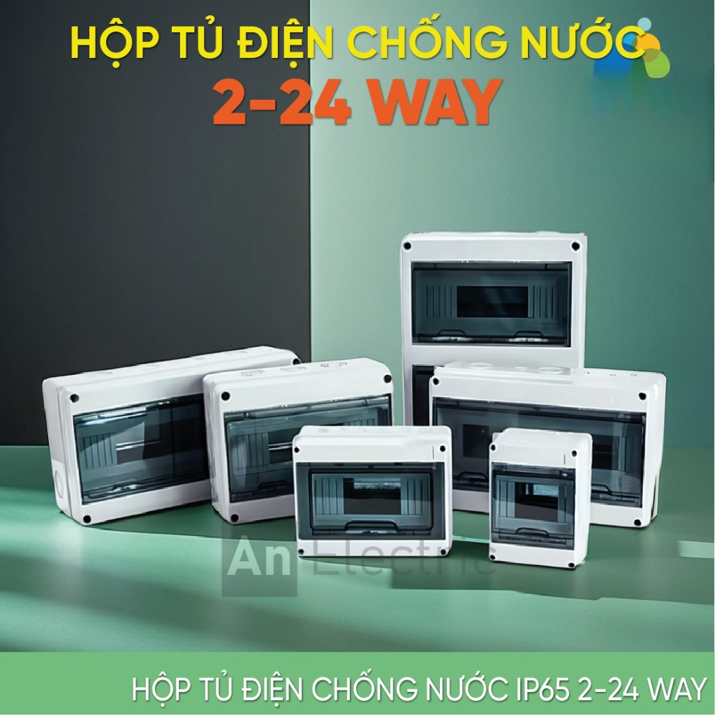 Hộp tủ điện chống nước IP65 3 WAY, 5 WAY, 8 WAY, 12 WAY 15 WAY nhựa cao cấp ABS chống chịu va đập và