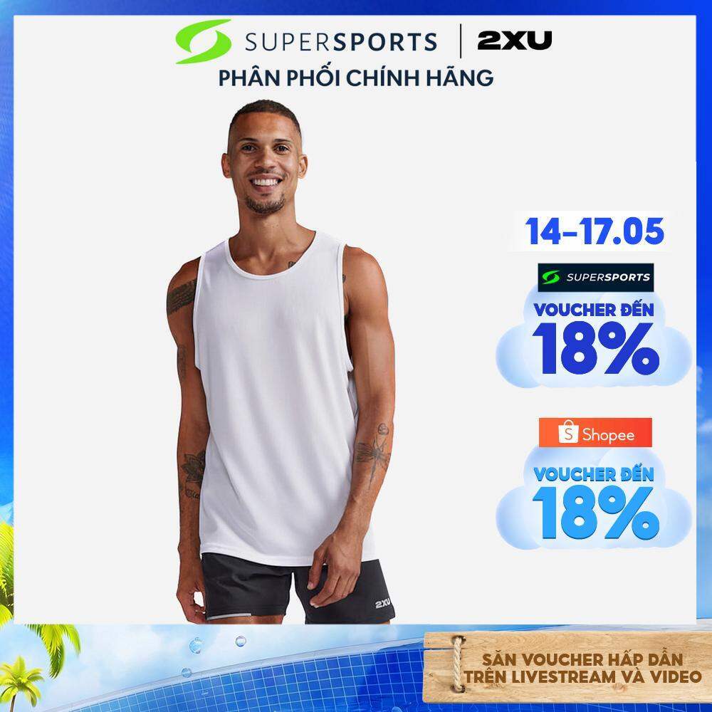 Áo Ba Lỗ Nam 2XU Aero - Trắng - MR6676a-WHT/SRF