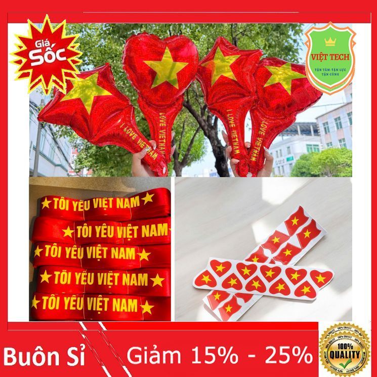 Bóng bay, Băng zôn, Sticker dán má cổ vũ Việt Nam