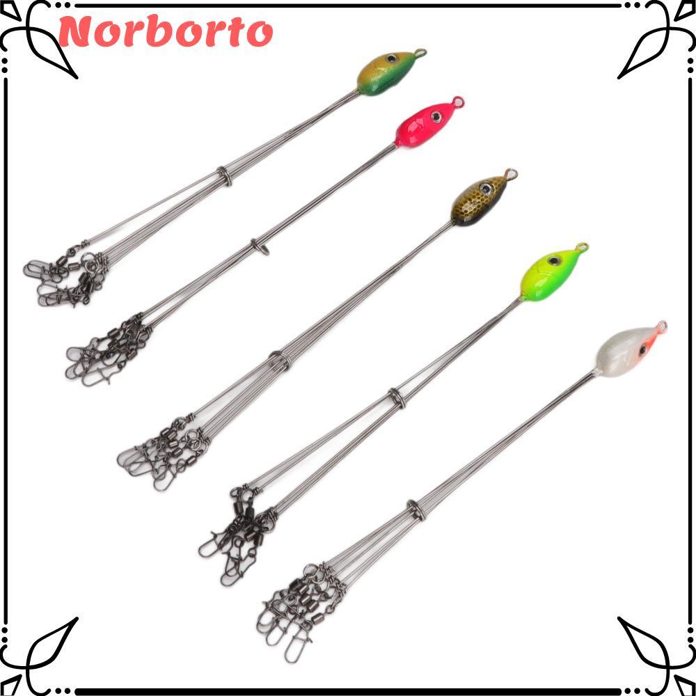NORBORTO 5 CHIẾC Alabama Rig Mồi Câu Cá, Thép Không Gỉ 5 Cánh Tay Dù Giàn Khoan, Bền Với Xoay Snap 2