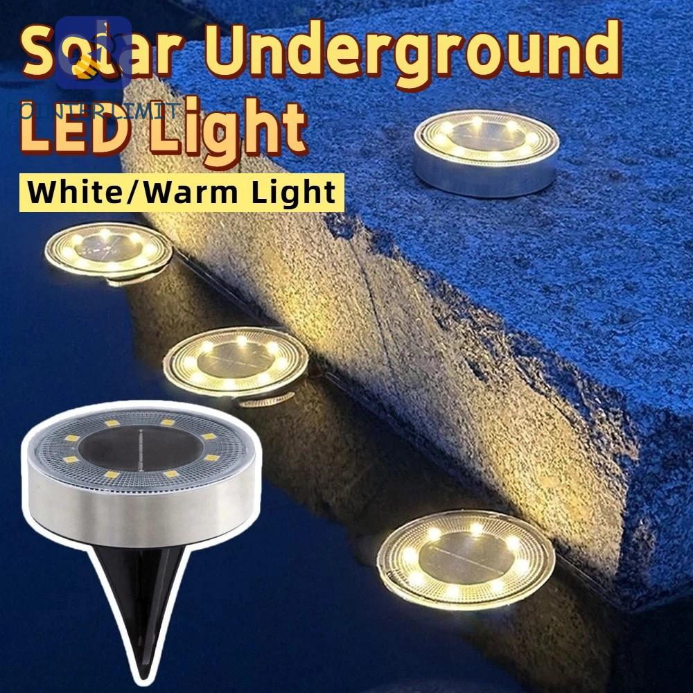 POTER LIMIT Đèn sân vườn chôn cất, 8 đèn LED IP68 Đèn năng lượng mặt trời ngoài trời chống nước, Đèn