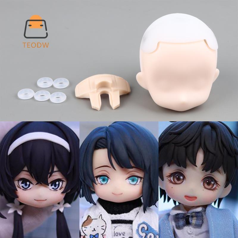 [TeOdw-t] Phụ kiện búp bê Ob11 Khuôn mặt trống Vỏ đầu đa năng cho búp bê đất sét GSC DIY Trang trí h