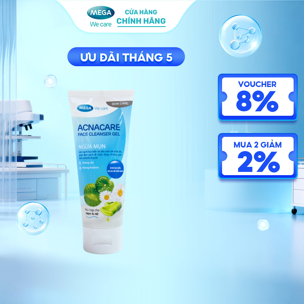Gel rửa mặt dịu nhẹ làm sạch da dầu và da dễ nổi mụn – Acnacare Face Cleanser Gel – Tuýp 75g
