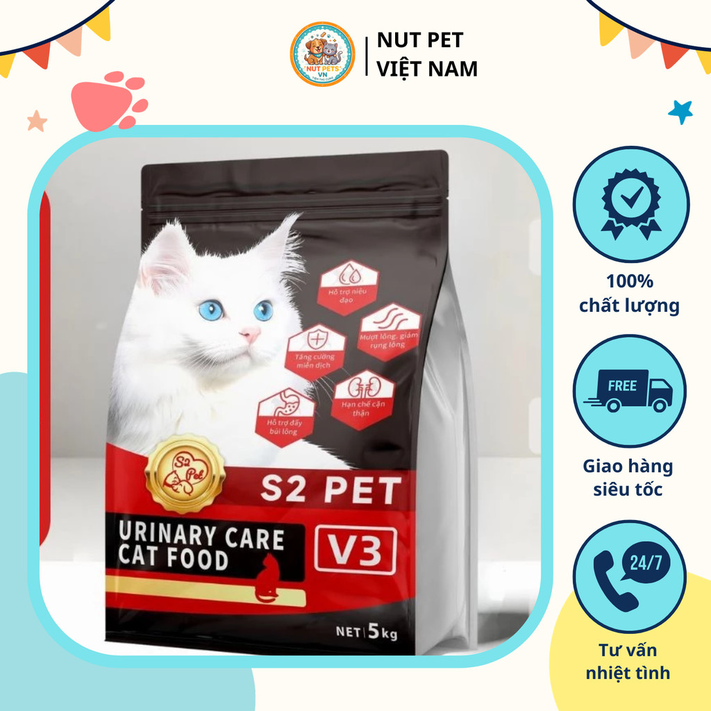 Hạt S2pets V3 Cho Mèo - Giải Pháp Cho Đường Tiết Niệu, Hỗ Trợ Đi Tiểu Dễ Dàng, Ngừa Sỏi Thận