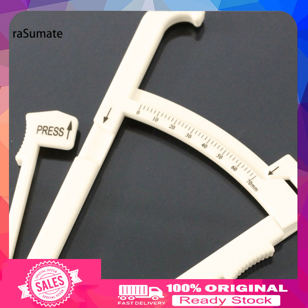< rasumate > Fitness Skinfold Weight Loss Body Fat Test Chart Đo Caliper Analyzer