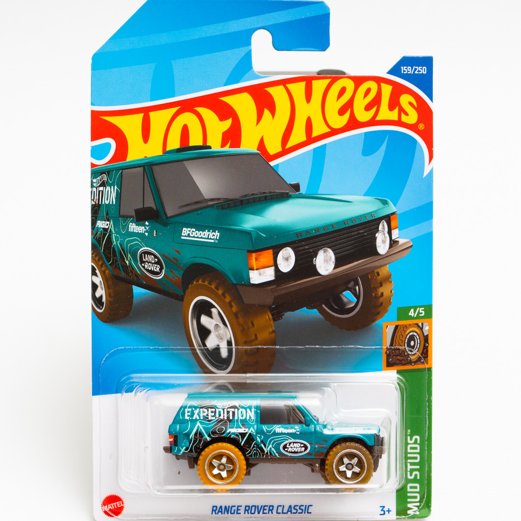 Không. 159 RANGE ROVER CLASSIC Land ROVER Green Mattel Hot Wheels MUD STUDS Series