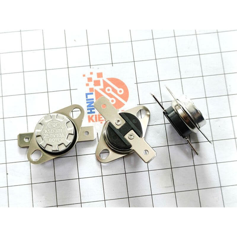 [Combo 3 chiếc] KSD301 Relay nhiệt 80 độ 10A 250V thường đóng
