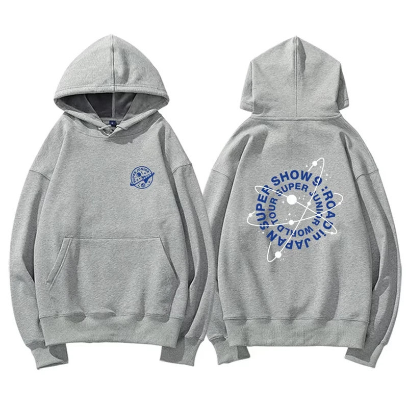 KPOP Super Junior Super Show9 Road Concert Áo Hoodie Áo len tay rộng rãi KimHeeChul EunHyuk Người hâ